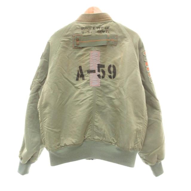 【中古】アルファ ALPHA 50周年不死化 アニバーサリーモデル 飛翔上衣 N-2B 中綿 ナイロン XL カーキ系 /UO