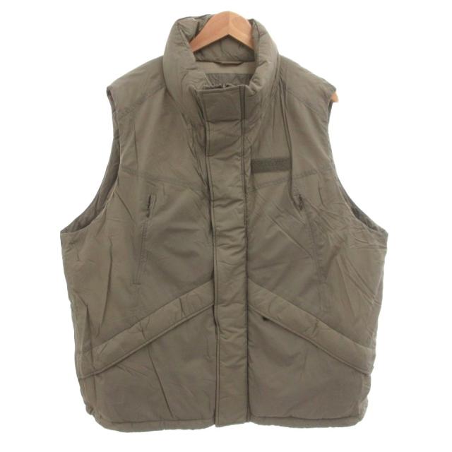 【中古】ワイルドシングス WILDTHINGS ダウンベスト ジップアップ ナイロン L カーキ WT21578SN-DI