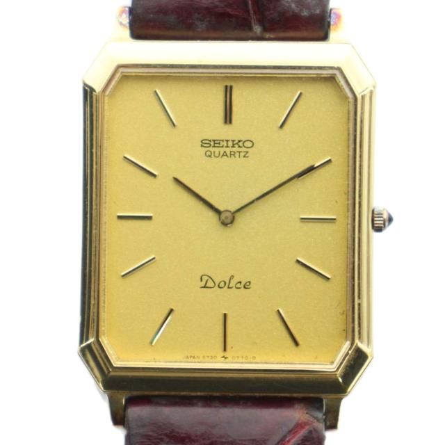 【中古】セイコー SEIKO ジャンク品 6730-5540 ドルチェ dolce 腕時計 ウォッチ クォーツ レザーベルト ゴールド色