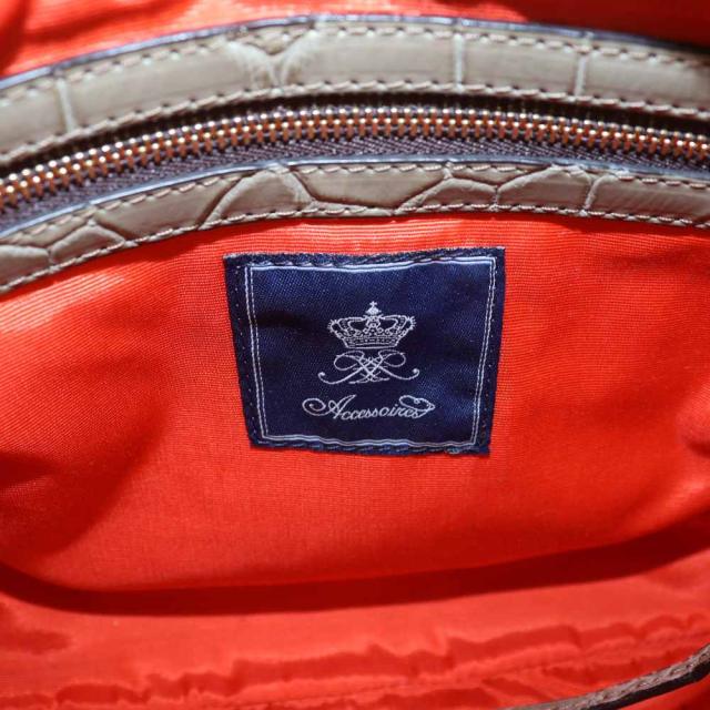【中古】ADMJ アクセソワ Accessoires De Mademoiselle ハンド ショルダーバッグ 2WAY レザー クロコダイル レザー_5