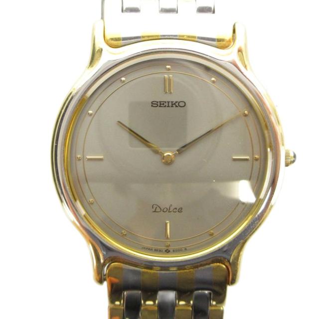 【中古】セイコー SEIKO Dolce ドルチェ 9530-6000 腕時計 ウォッチ クォーツ コンビカラー 金色 銀色 メンズ
