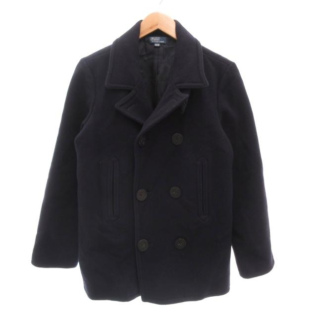 【中古】ポロ バイ ラルフローレン Polo by Ralph Lauren ピーコート Pコート ダブルブレスト チンストラップ L 紺
