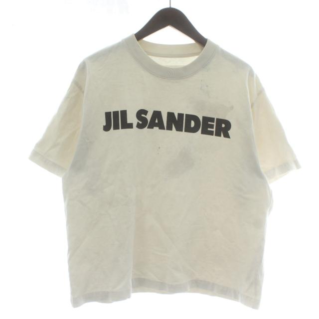 【中古】ジルサンダー JIL SANDER Tシャツ カットソー 半袖 クルーネック ロゴ プリント M 白 ホワイト /XZ ■GY17