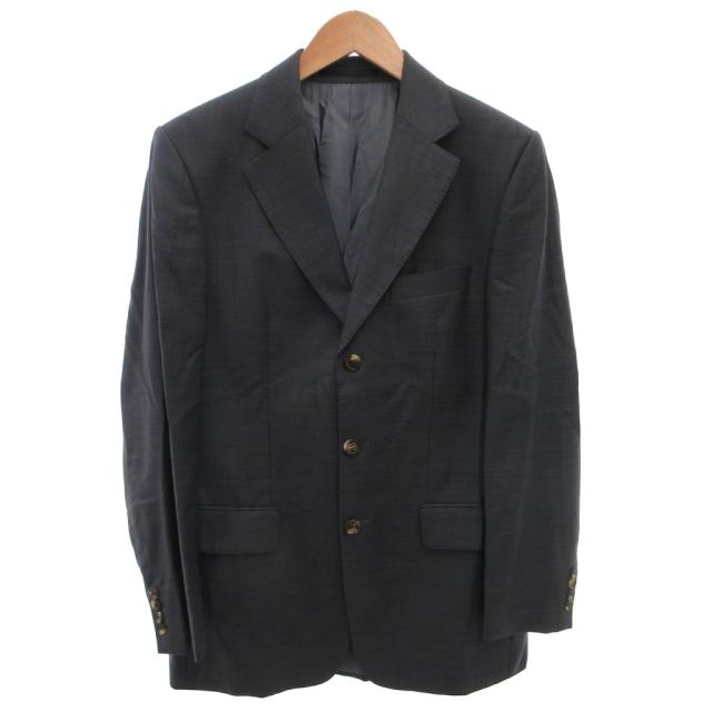 【中古】ヒューゴボス HUGO BOSS セットアップ スーツ ビジネス ジャケット パンツ ウール 52 グレー /FF ■GY18_1