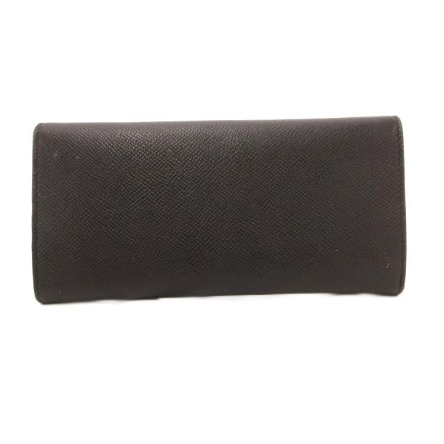 【中古】サルヴァトーレフェラガモ Salvatore Ferragamo 長財布 ウォレット レザー シボ ガンチーニフック ブラック