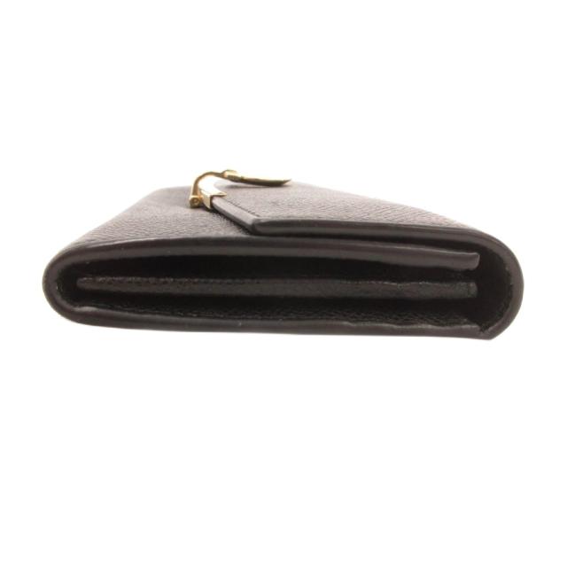 【中古】サルヴァトーレフェラガモ Salvatore Ferragamo 長財布 ウォレット レザー シボ ガンチーニフック ブラック