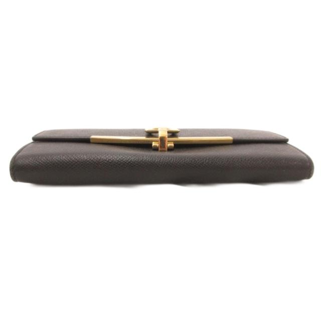 【中古】サルヴァトーレフェラガモ Salvatore Ferragamo 長財布 ウォレット レザー シボ ガンチーニフック ブラック