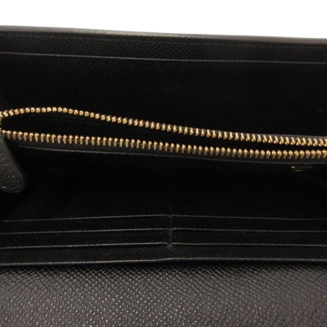 【中古】サルヴァトーレフェラガモ Salvatore Ferragamo 長財布 ウォレット レザー シボ ガンチーニフック ブラック