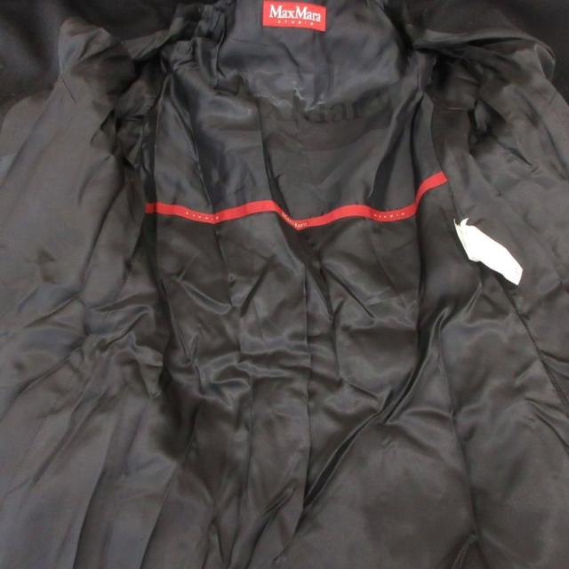 【中古】マックスマーラステュディオ Max Mara Studio ファーコート 毛皮 ミンク ウール ロング I42 黒 ブラック_4