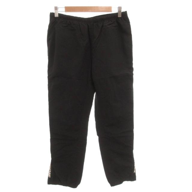 【中古】シュプリーム SUPREME 22SS Warm Up Pant ウォームアップ パンツ ナイロン ゴムウエスト ロゴプリント M 黒
