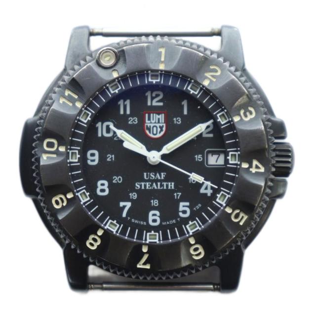 【中古】ルミノックス LUMINOX F-117 3400 ナイトホーク 腕時計 ケースのみ ウォッチ カレンダー付き デイト 黒