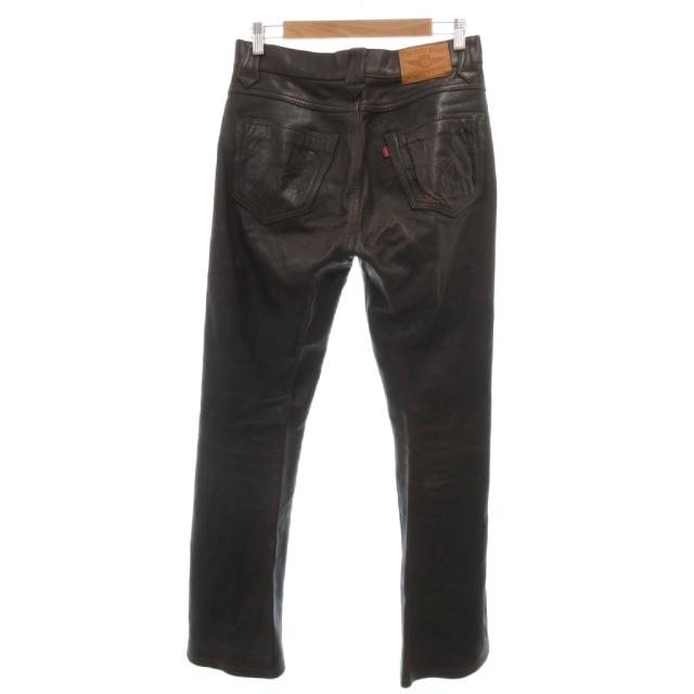 【中古】ザ フラットヘッド THE FLAT HEAD 3007D レザーパンツ ディアスキン 鹿革 31 ダークブラウン /UO ■GY18_1