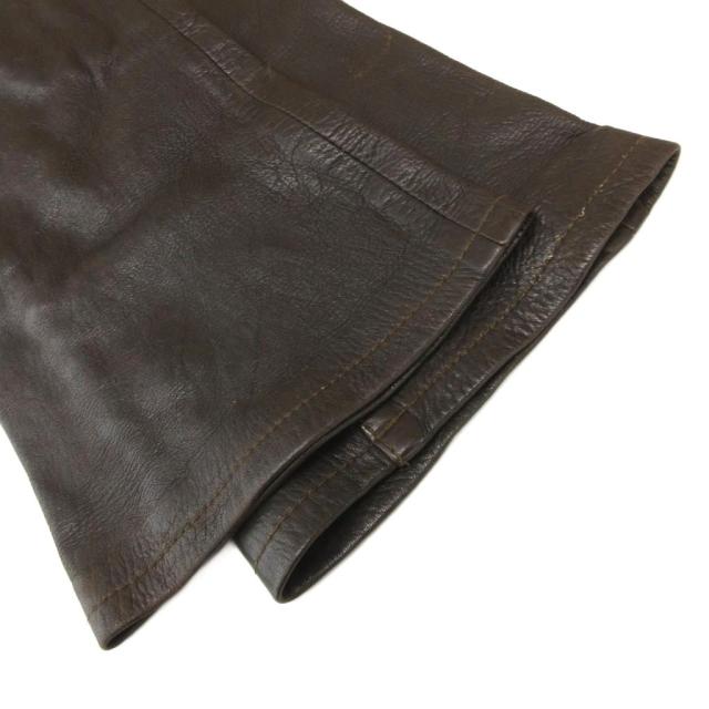 【中古】ザ フラットヘッド THE FLAT HEAD 3007D レザーパンツ ディアスキン 鹿革 31 ダークブラウン /UO ■GY18_2