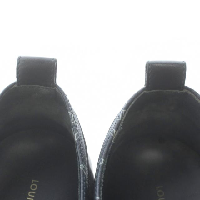 【中古】LOUIS VUITTON マッチアップライン モノグラム エクリプス スニーカー PVC ローカット ロゴ 7.5 26.5cm 黒_3