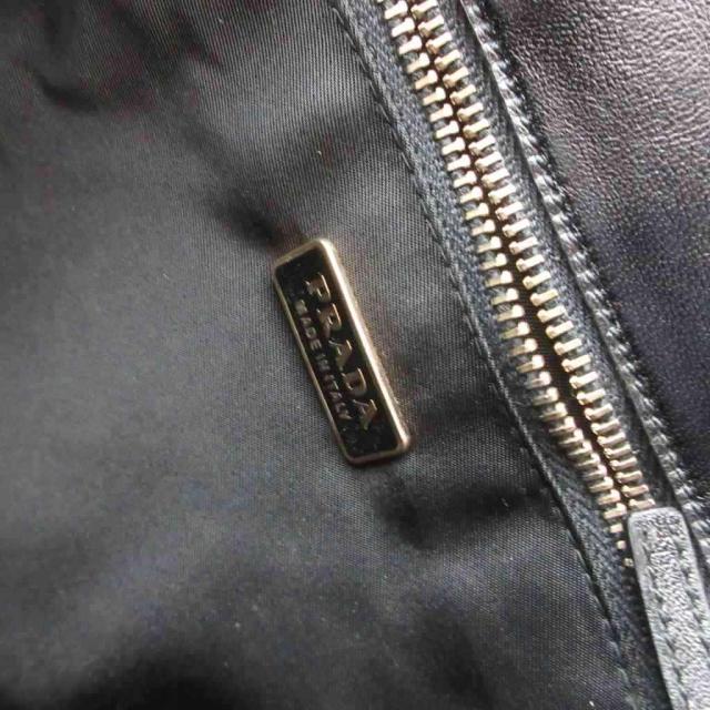 【中古】プラダ PRADA ワンショルダー バッグ 肩掛け ナイロン レザー トライアングル 三角 ロゴプレート 黒 ブラック_6