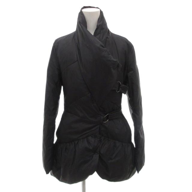 【中古】エンポリオアルマーニ EMPORIO ARMANI 中綿ジャケット ベルテッド スタンドカラー ラップデザイン 38 黒