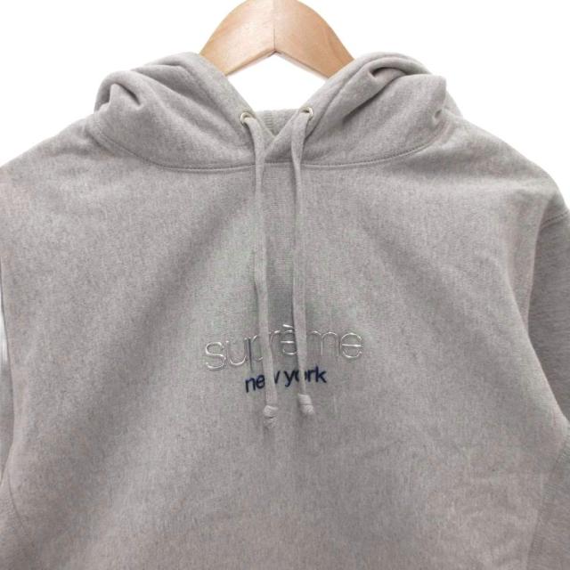 【中古】シュプリーム CHROME Classic logo  hooded sweatshirt 16AW パーカー フーディ スウェット 長袖 L グレー_2