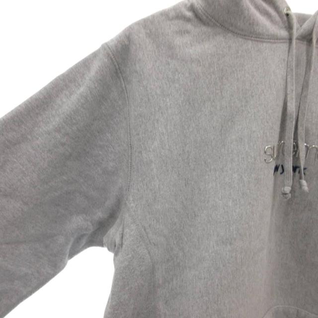 【中古】シュプリーム CHROME Classic logo  hooded sweatshirt 16AW パーカー フーディ スウェット 長袖 L グレー_3