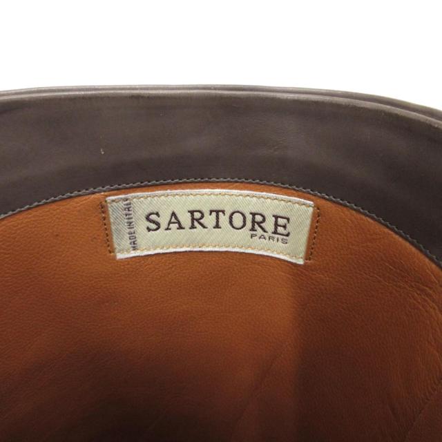 【中古】サルトル SARTORE ビット付きジョッキーブーツ ロング チャンキーヒール レザー 本革 35 茶 ブラウン /GV_5