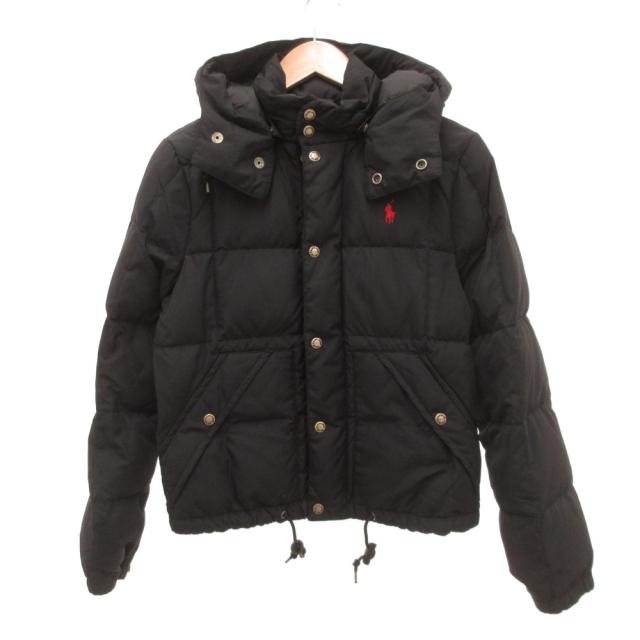 【中古】ポロ ラルフローレン POLO RALPH LAUREN ダウンジャケット ブルゾン ジップアップ S 黒 ブラック /JS
