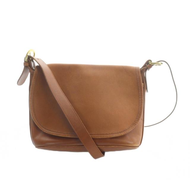 【中古】コーチ職 COACH オールドコーチ ヴィンテージ 4150 USA製 亜米利加製 ショルダーバッグ 曲がったがけ なめし革 茶