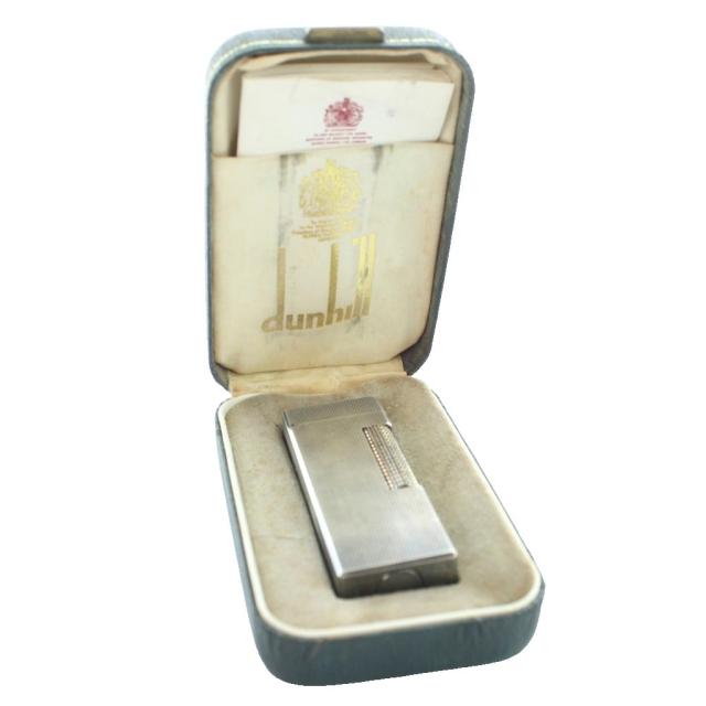 【中古】ダンヒル dunhill ローラー式 ガスライター 喫煙具 喫煙グッズ 火花未確認 ケース付き シルバーカラー /MW