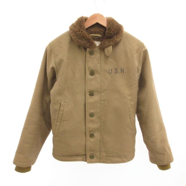 【中古】NAVY DEPARTMENT CONTRACT N-1 ミリタリー デッキジャケット プリント ダック地 32 カーキ /JS ■GY18 メンズ