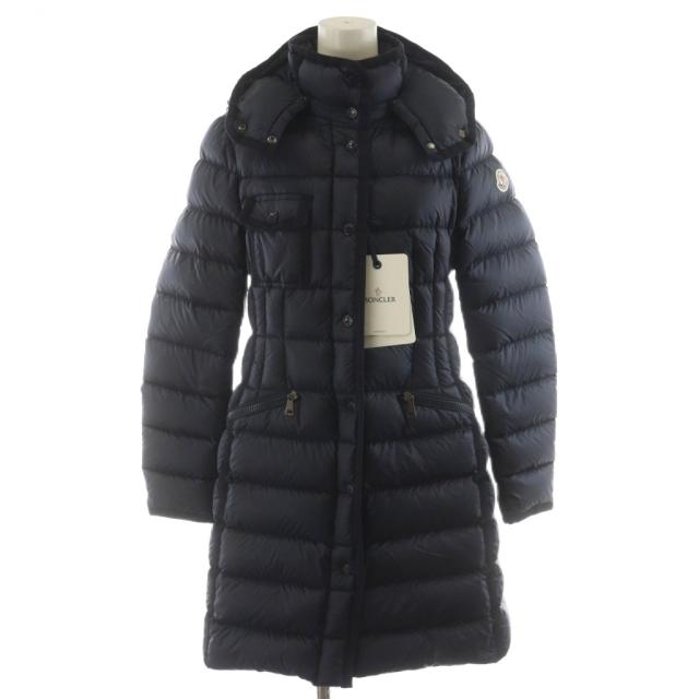 【中古】モンクレール MONCLER HERMINE エルミンヌ ダウンジャケット コート ロゴ 1 S 紺 ネイビー F20931C51100 /MW ■GY18 レディース