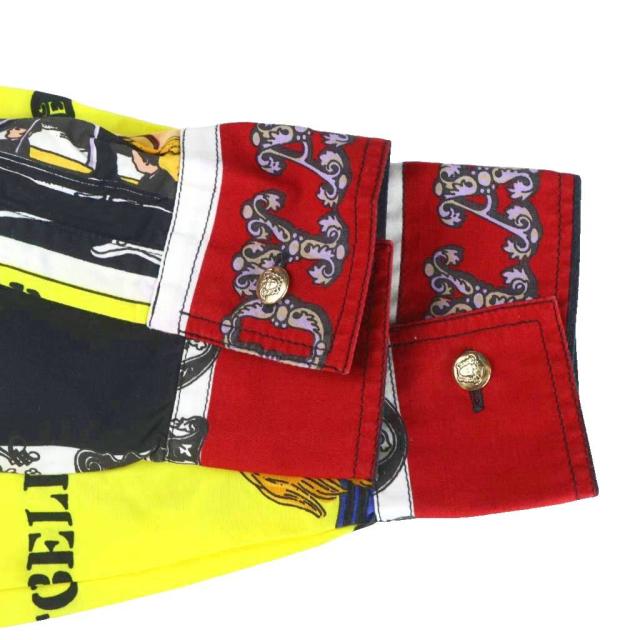 【中古】ヴェルサーチジーンズ イタリア製 カジュアルシャツ グラフィックプリントシャツ 長袖 ビートルズ 総柄 L_4