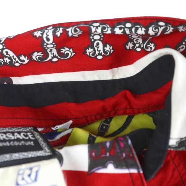 【中古】ヴェルサーチジーンズ イタリア製 カジュアルシャツ グラフィックプリントシャツ 長袖 ビートルズ 総柄 L_5