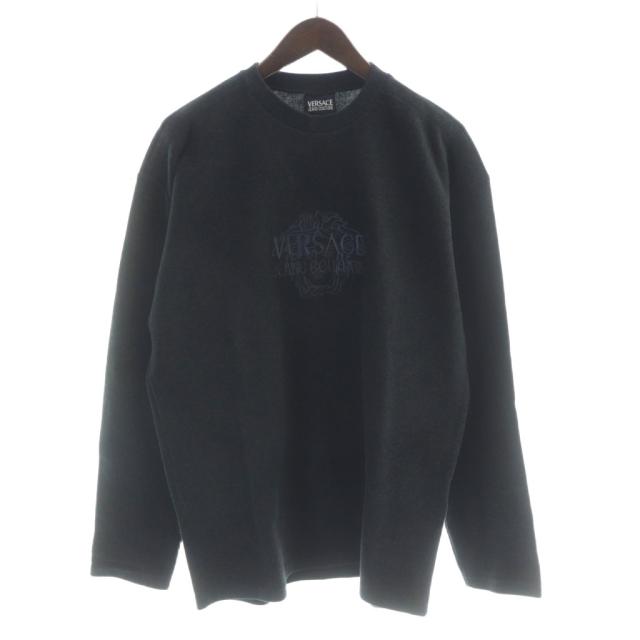 【中古】ヴェルサーチジーンズ VERSACE JEANS COUTURE イタリア製 スウェット トレーナー メデューサ M グレー