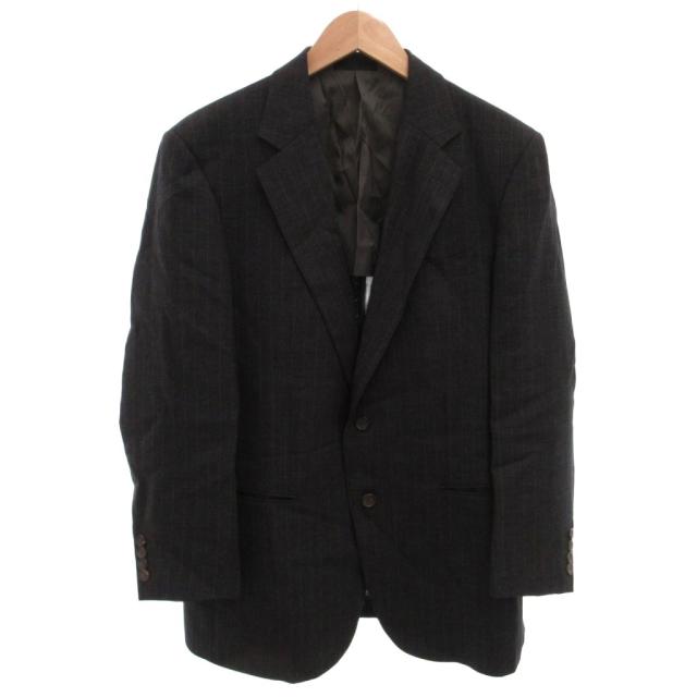 【中古】バーバリー ロンドン シングルスーツ セットアップ ジャケット パンツ ウール 背抜き AB6 グレー_1