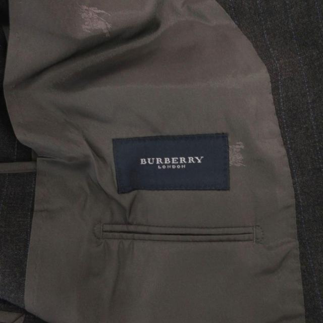 【中古】バーバリー ロンドン シングルスーツ セットアップ ジャケット パンツ ウール 背抜き AB6 グレー_6