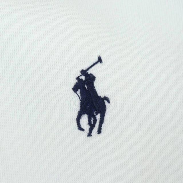 【中古】ポロ ラルフローレン POLO RALPH LAUREN スウェット パーカー ジップアップ 1967 ロゴ刺繍 ポニー S 白 紺_3
