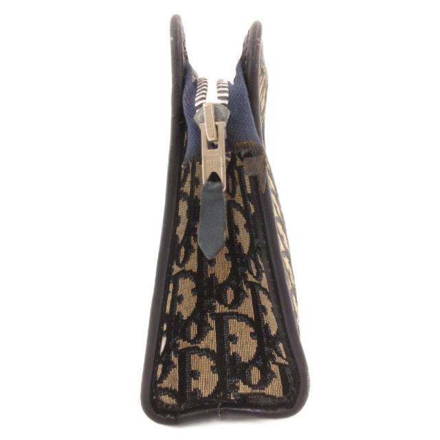 【中古】クリスチャンディオール Christian Dior ジャンク品 ポーチ トロッター キャンバス レザー 茶 ブラウン 紺_2