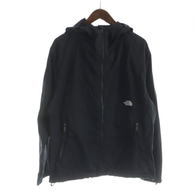 【中古】ザノースフェイス THE NORTH FACE NP72230 コンパクトジャケット パーカー ジップアップ ロゴ 黒 ブラック