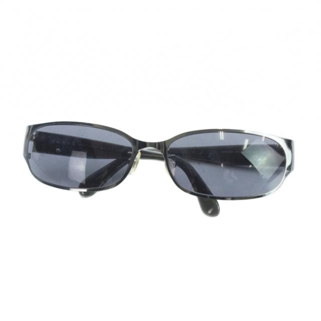 【中古】プラダ PRADA SPR76G サングラス 眼鏡 めがね カラーレンズ ロゴ 64□18 黒 ブラック ■GY18 /MQ ■OH