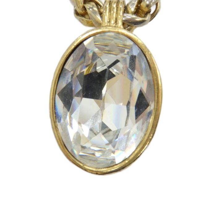 【中古】イヴサンローラン YVES SAINT LAURENT ヴィンテージ ネックレス クリスタル ビジュー ゴールドカラー 金色