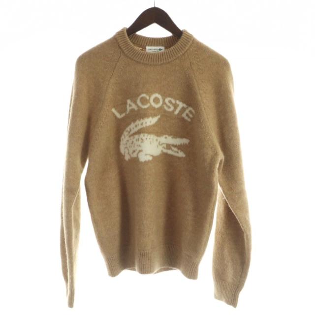 【中古】ラコステ LACOSTE AH0447 ニット セーター 長袖 ロゴ アルパカ XS 茶 ブラウン ■GY18 /MQ メンズ