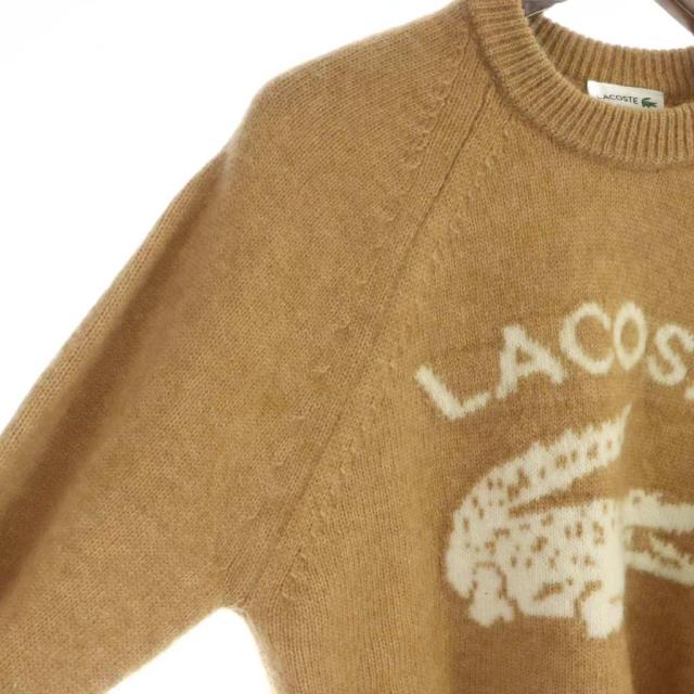【中古】ラコステ LACOSTE AH0447 ニット セーター 長袖 ロゴ アルパカ XS 茶 ブラウン ■GY18 /MQ メンズ