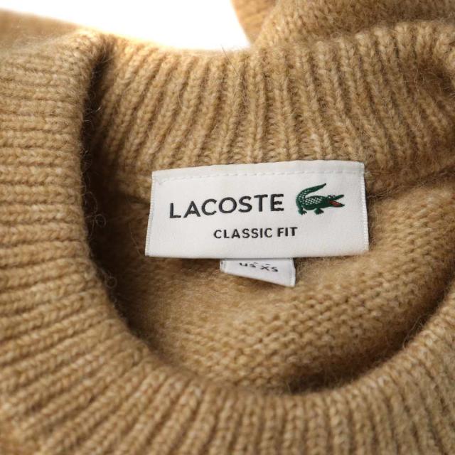 【中古】ラコステ LACOSTE AH0447 ニット セーター 長袖 ロゴ アルパカ XS 茶 ブラウン ■GY18 /MQ メンズ