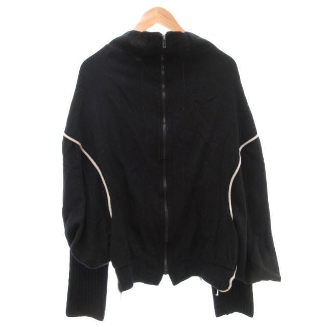 【中古】ヴィヴィアンウエストウッド Vivienne Westwood ニットジャケット ジップアップ ウール リブ 切替 S 黒