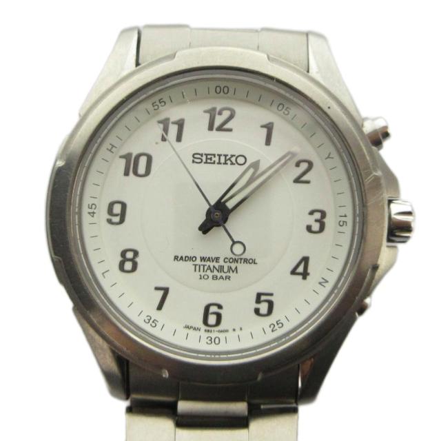 【稼働】セイコー クォーツソーラー 時計 電波時計 シルバー 5B21-0AB0 中古】セイコー SEIKO 5B21-0AB0 腕時計 ウォッチ 電波ソーラー 白文字