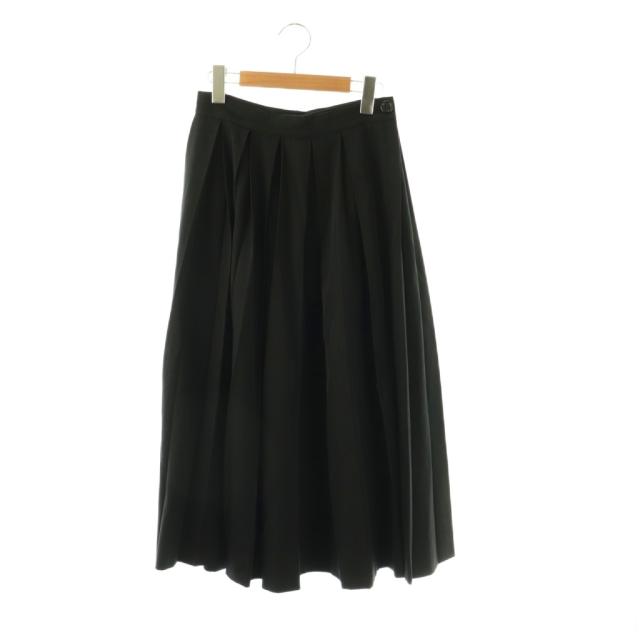 【中古】ヨウジヤマモト YOHJI YAMAMOTO スカート ロング プリーツ フレア ウール S 黒 /NR ■GY11 レディース