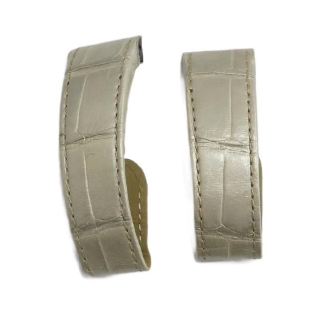 【中古】カルティエ Cartier 腕時計用ベルト レザー ロゴ 白 ホワイト ■GY11 /MQ ■OH レディース