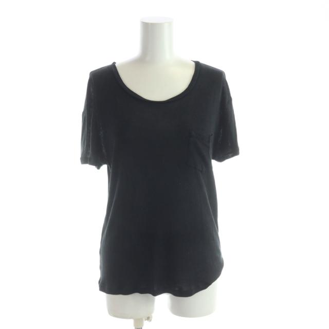 【中古】セリーヌ CELINE T-SHIRT IN SILK JERSEY 2X384700D Tシャツ カットソー 半袖 絹 シルク XS 黒 ブラック
