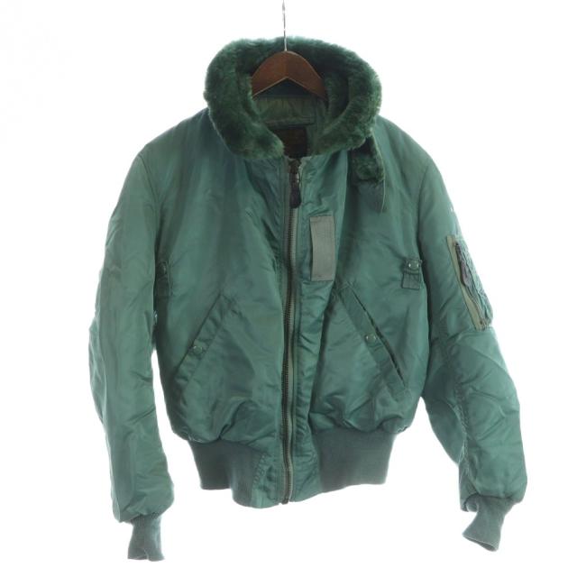【中古】アルファ ALPHA B-15D USA製 飛翔上衣 長袖 上衣 ジップアップ M 緑 緑であること ■GY18 /MQ
