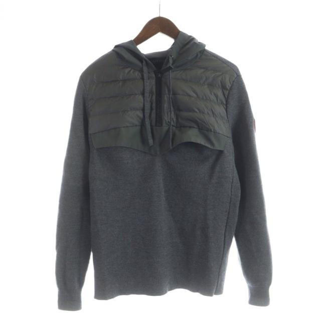 【中古】カナダグース CANADA GOOSE HYBRIDGE KNIT ANORAK 7009M ダウンジャケット ハーフジップ ニット 長袖 ロゴ