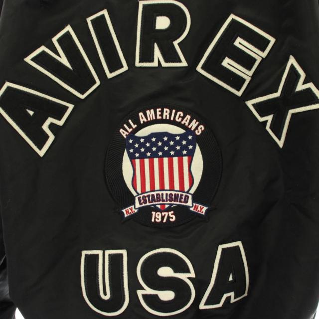 【中古】アヴィレックス AVIREX フライトジャケット L 黒 ブラック サーモライト ジャンパー ブルゾン スカジャン_6