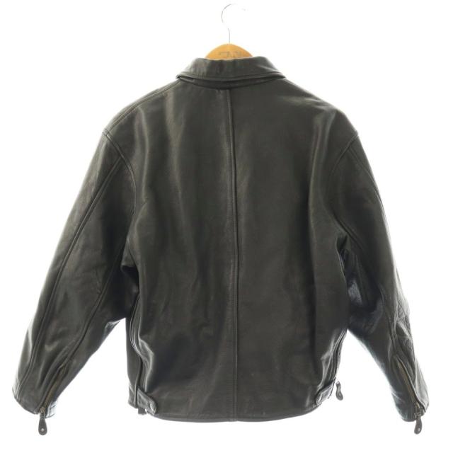 【中古】エドウィン EDWIN MOTORCYCLE RIDER ライダース ジャケット レザー M ブラック /HK ■GY18 メンズ_1